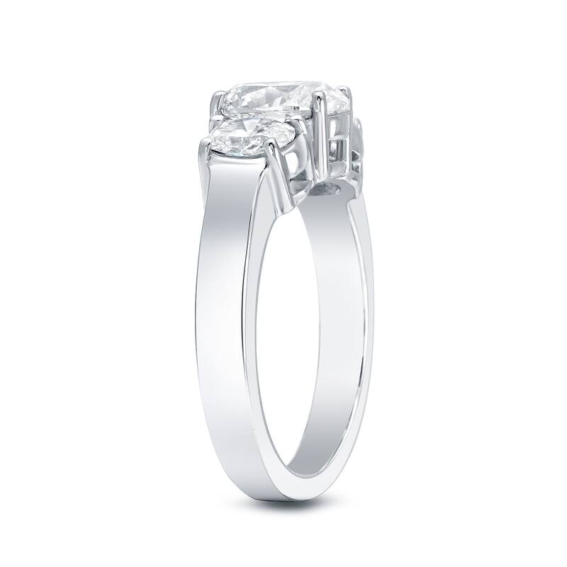 Auriya 14k Gold 2ctw 3-Stone Oval Diamond Engagement Ring Certified (I-J, VS1-VS2)