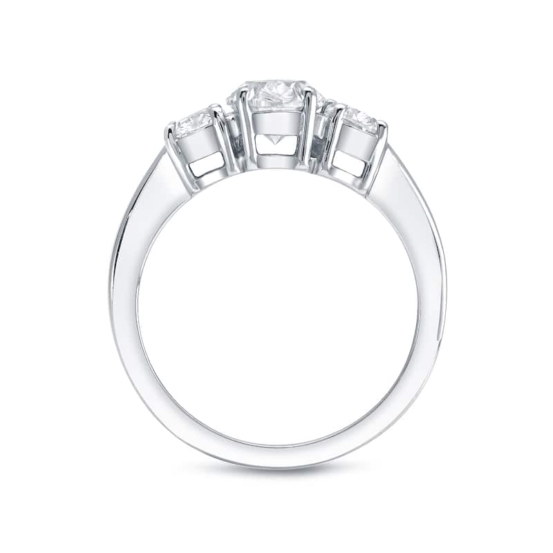 Auriya 14k Gold 2ctw 3-Stone Oval Diamond Engagement Ring Certified (I-J, VS1-VS2)