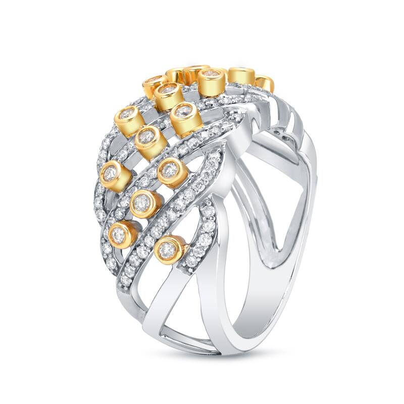 Auriya 14k Two-tone Gold 3/4ct TDW Bezel-set Diamond Band (G-H, I1-I2)