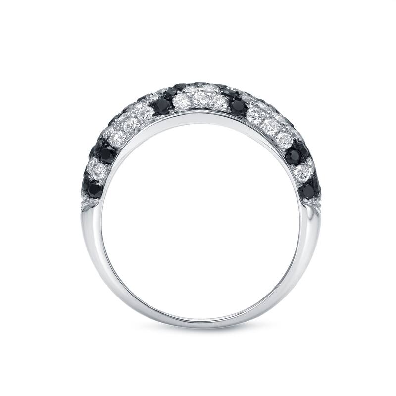 Auriya 14k White Gold 1 1/2ct TDW Black and White Pave-set Diamond Ring