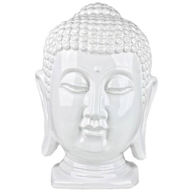 White Ceramic Buddha Head