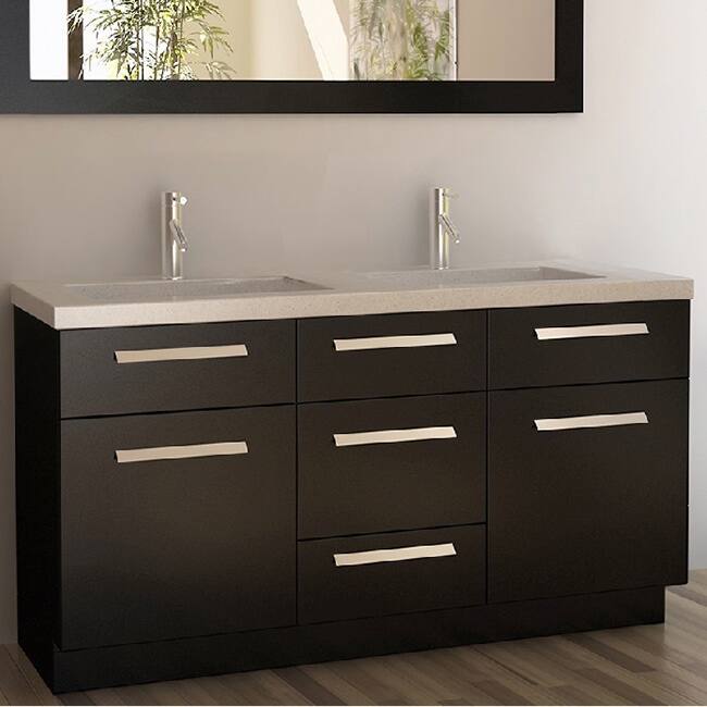 Design Element Moscony Espresso 60-inch Double Sink Vanity Set