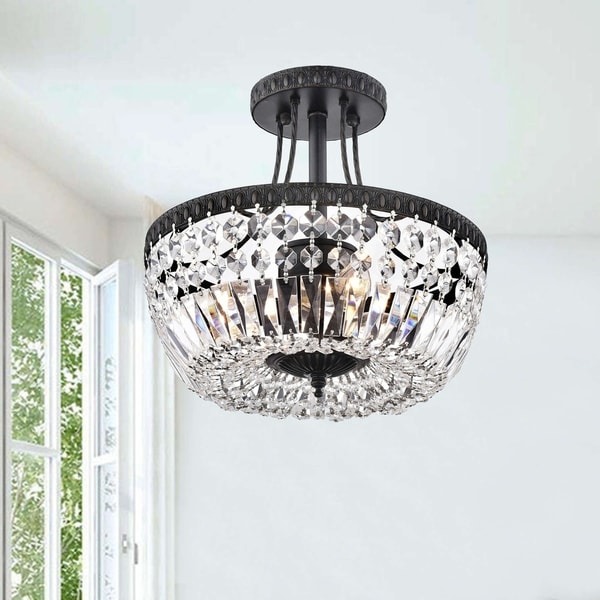 crystal basket ceiling light