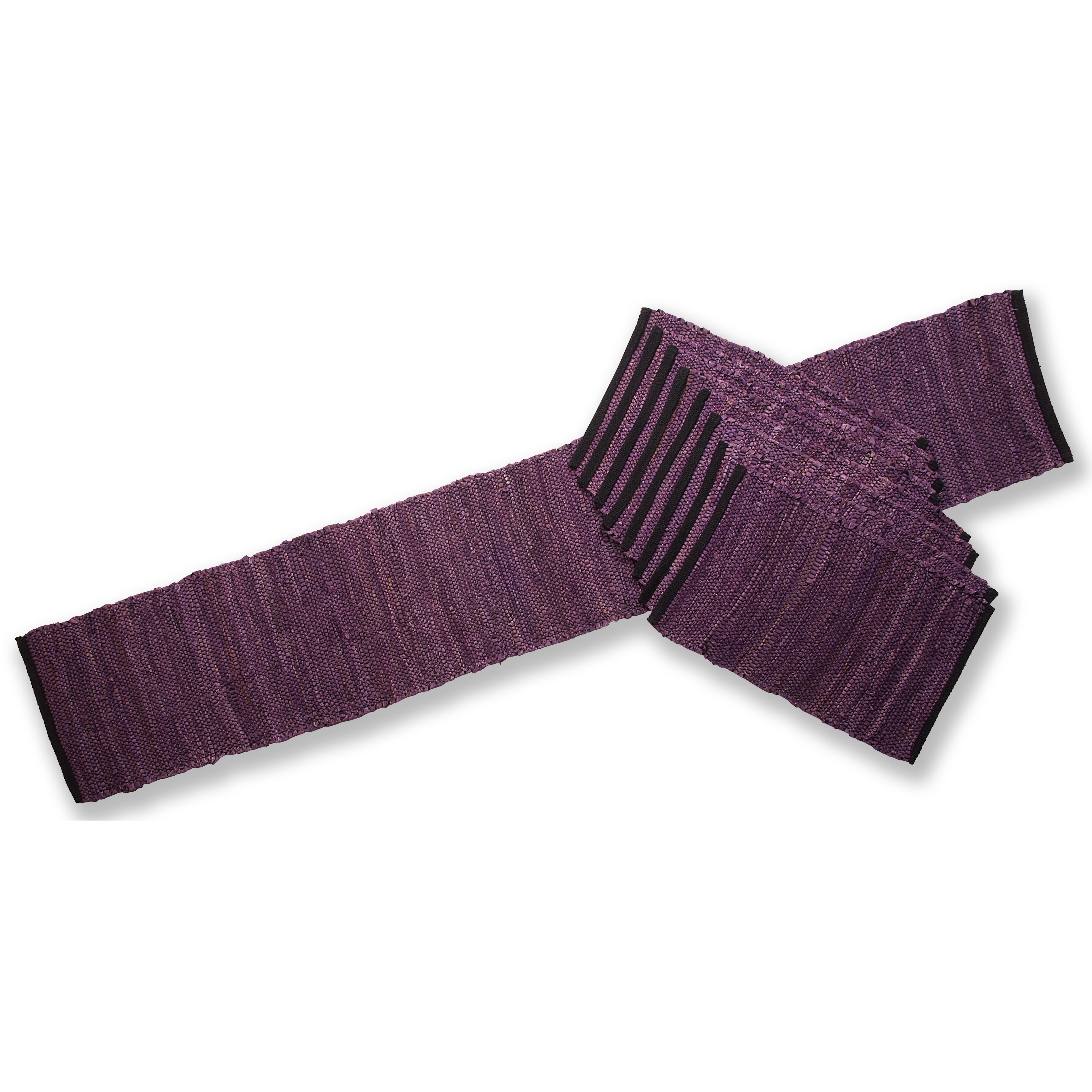 Shop Matador Purple Leather Cotton Table Runner And Place Mats