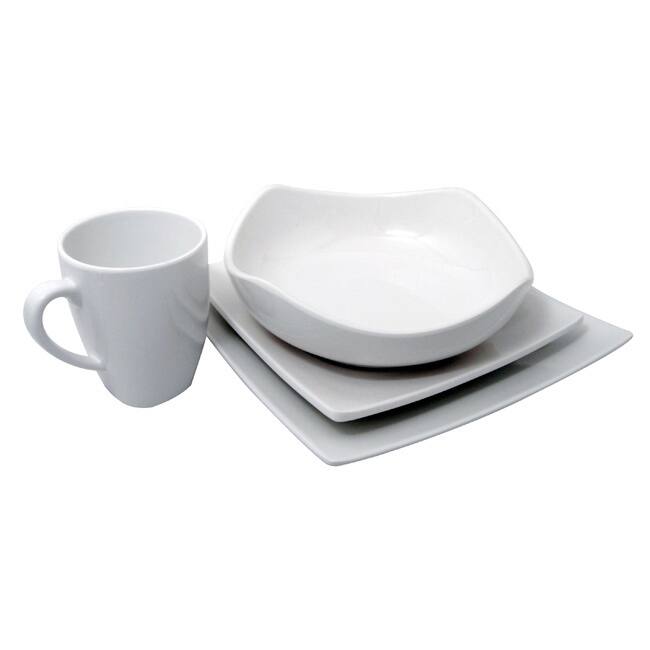Le Chef Melamine White Square 4-piece Dinnerware Set
