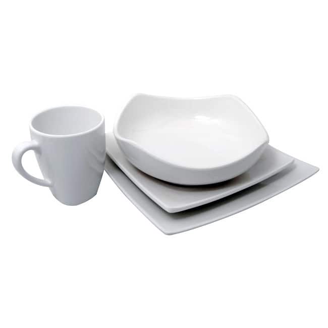 Le Chef Melamine White Square 4-piece Dinnerware Set