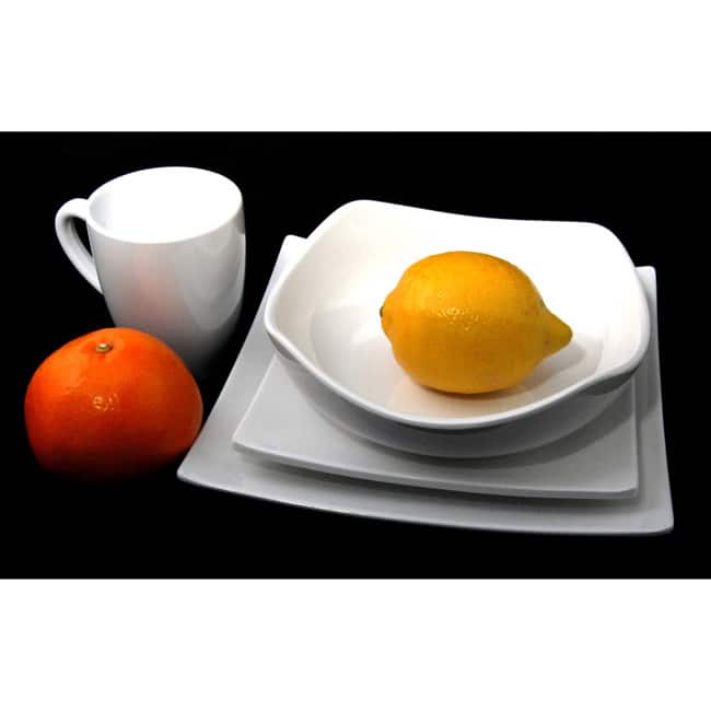 Le Chef Melamine White Square 4-piece Dinnerware Set