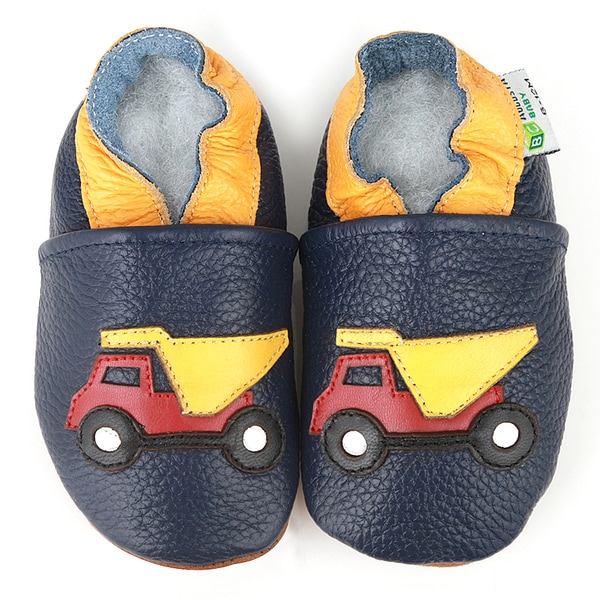 Dump Truck Soft Sole Leather Baby Shoes