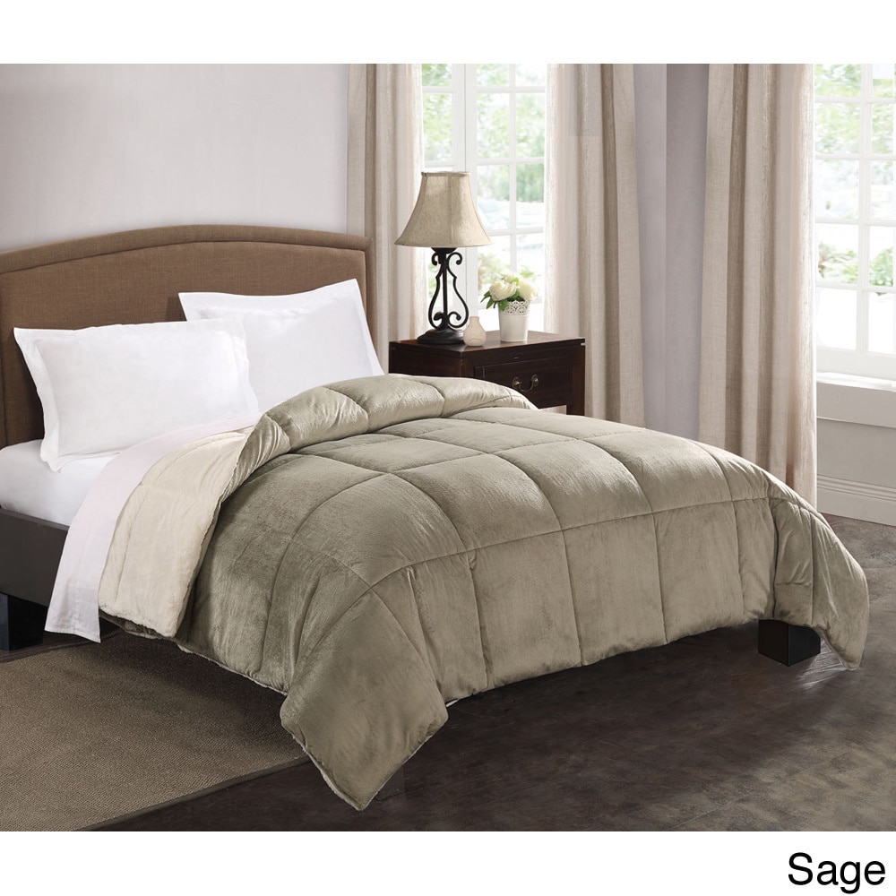 Faux Fur Reversible Down Alternative Comforter