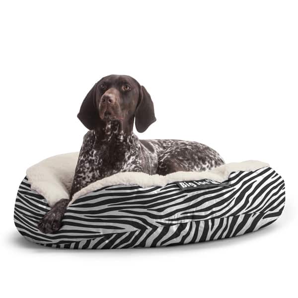 Zebra Rint Small DogSack Big Joe Round Zebra Print Small / Med Microfiber and Sherpa Pet ...