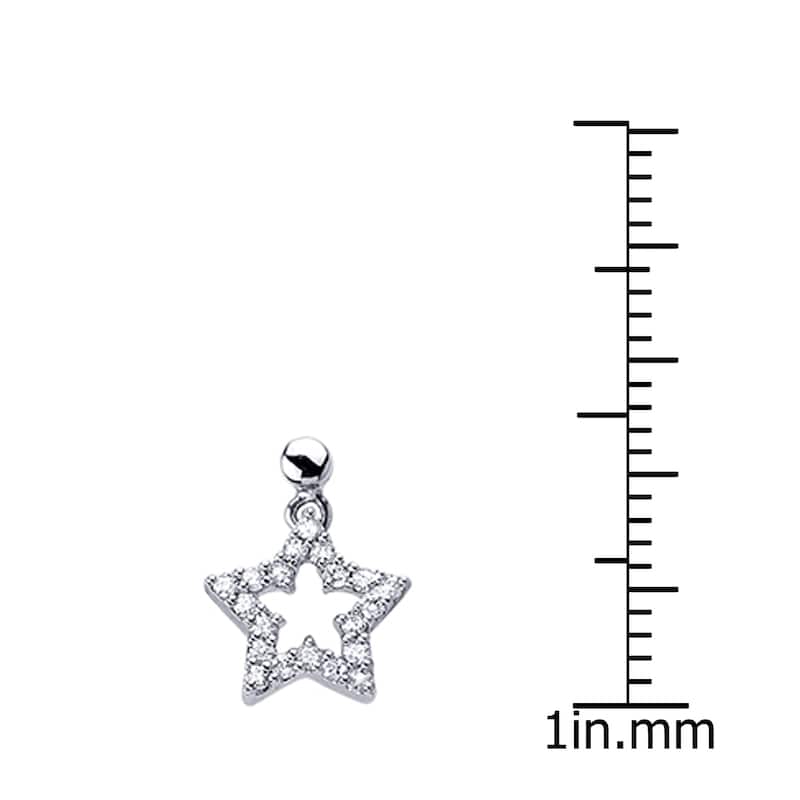 Auriya 14k White Gold 1/4ct TDW Diamond Star Stud Earrings