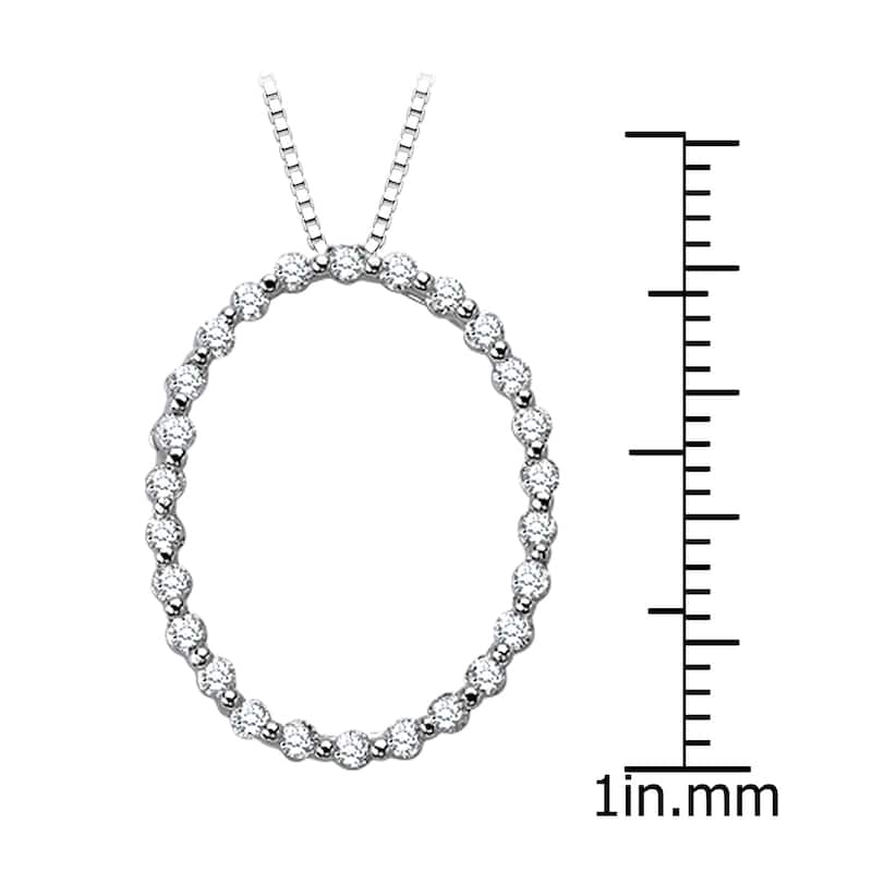Auriya 1/2ctw Oval Hoop Diamond Necklace 14k White Gold (H-I, SI1-SI2)