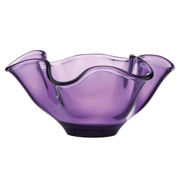 Shop Lenox Organics Wave 11inch Amethyst Crystal Bowl Free Shipping
