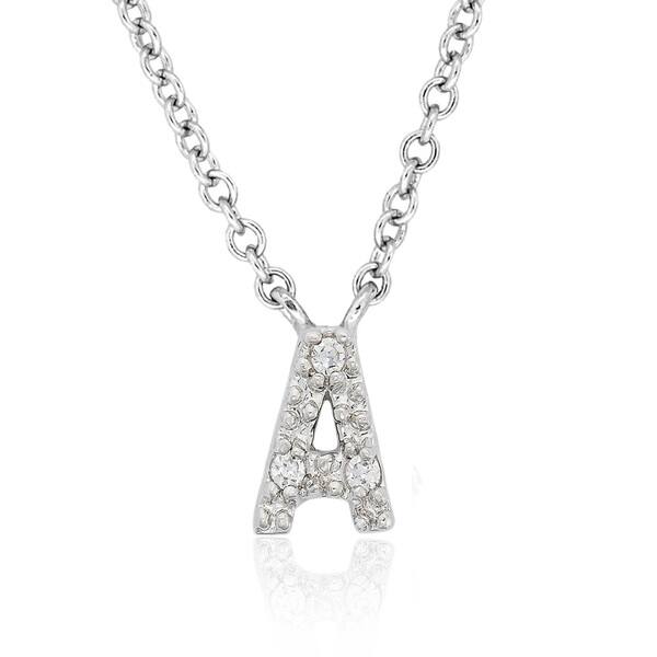 Sterling Silver CZ Initial D Slide Pendant