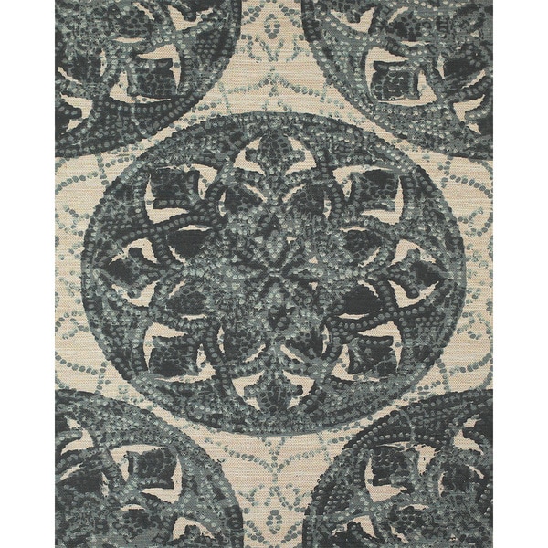 Serra Medallion Blue Area Rug (8' x 11') 7x9   10x14 Rugs