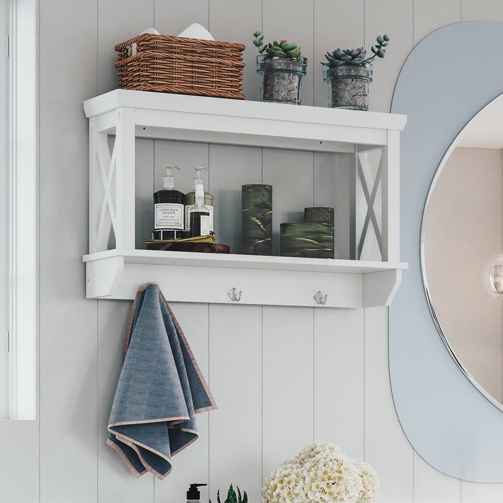 RiverRidge X-Frame Bathroom Wall Shelf