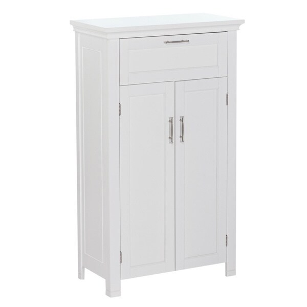 Clearance! White Bathroom Storage Cabinet, Freestanding Cabinet with Drawers