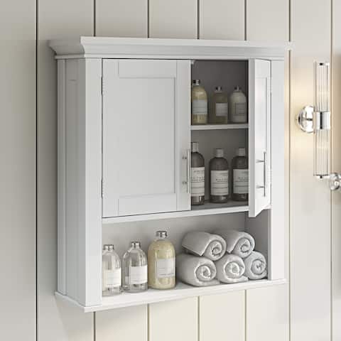 Wall Cabinet Bathroom Cabinets Storage Online At Riverridge Somerset Collection Two Door Wall Cabinet White