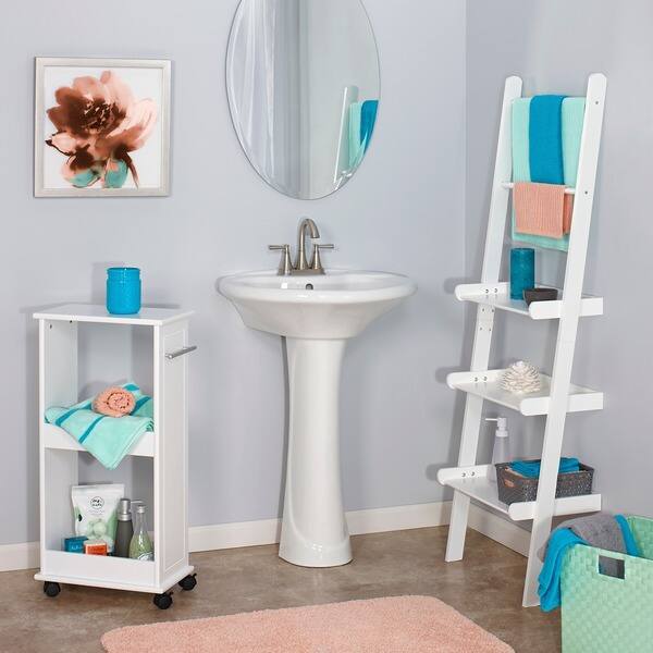 Shop Riverridge Ladder Shelf With Towel Bars Overstock 8316264 White