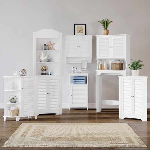 Espresso RiverRidge Ellsworth Collection Floor Cabinet with Side Shelves