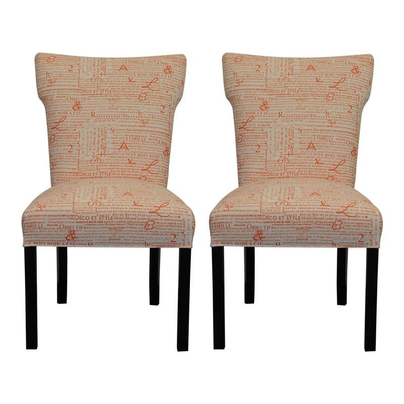 Bella Newsletter Dining Chair - Orange - N/A - Parson Chairs