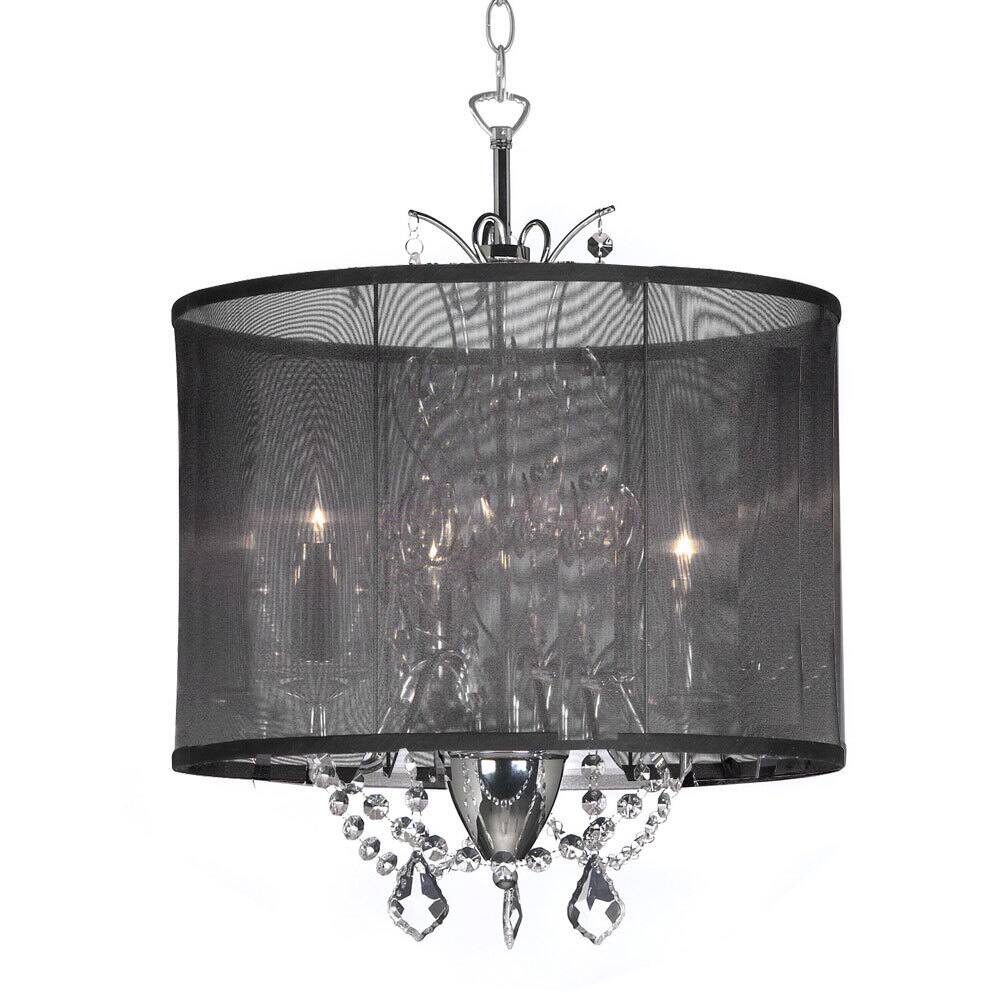 Designer 3-light Polished Chrome Crystal Mini Chandelier