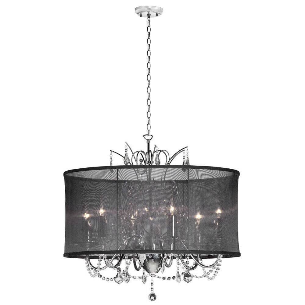 Designer 6-light Polished Chrome Crystal Mini Chandelier