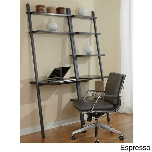 Shop Jesper Office Ladder Desk With Bookcase Overstock 8316404