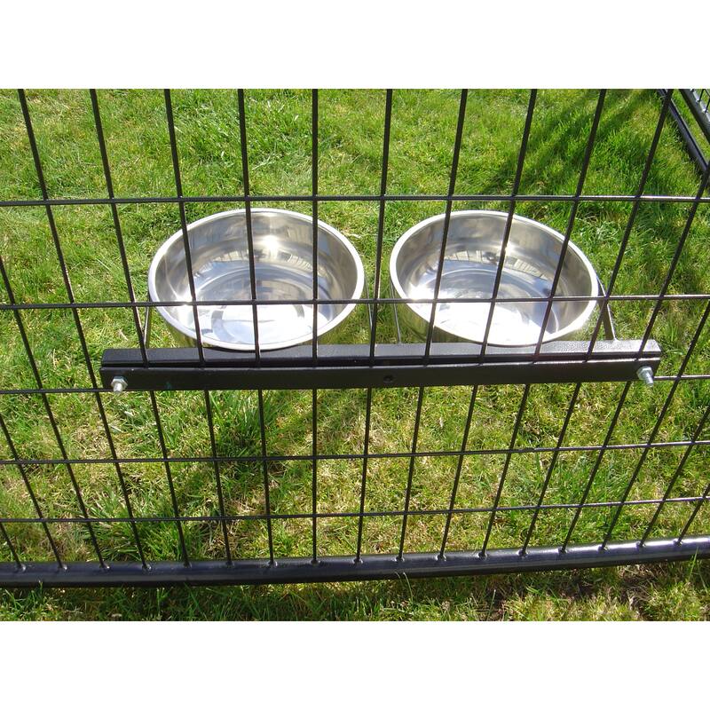 Lucky Dog 8-inch Stationary 2-bowl System - Silver