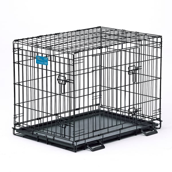 midwest life stages double door folding metal dog crate