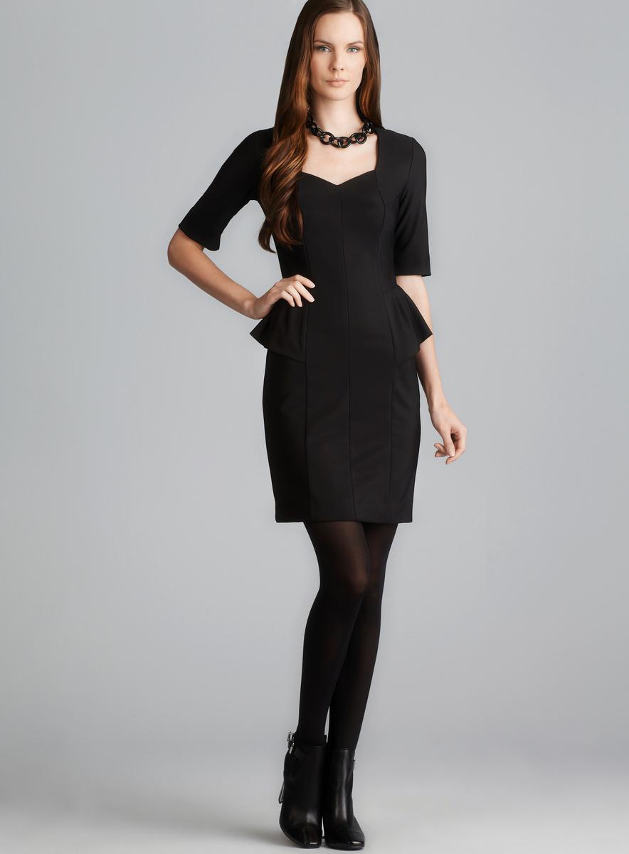 Sinequanone V Neck 3/4 Sleeve Peplum Dress   Shopping   Top