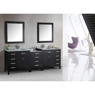 Design Element London Collection Espresso 92-inch Double Sink Vanity Set