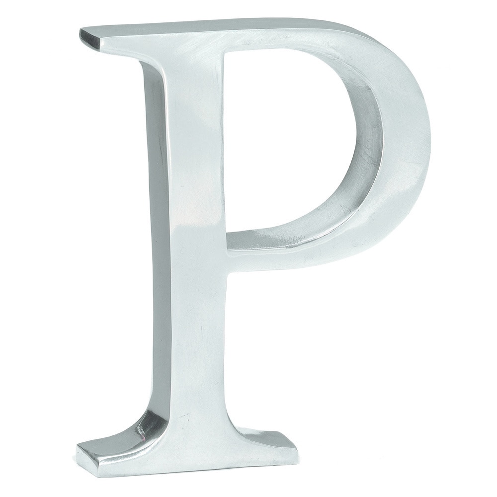 Porch & den Brentmoor Solid Aluminum 6-Inch Decorating Letter - Modern & Contemporary - Silver/Q