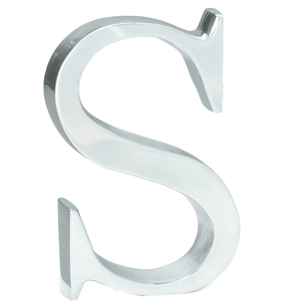 Porch & den Brentmoor Solid Aluminum 6-Inch Decorating Letter - Modern & Contemporary - Silver/Q