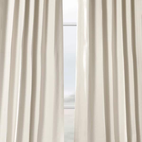 Shop Exclusive Fabrics Cottage Off White Bellino Single Panel Blackout Curtain Overstock 8321089
