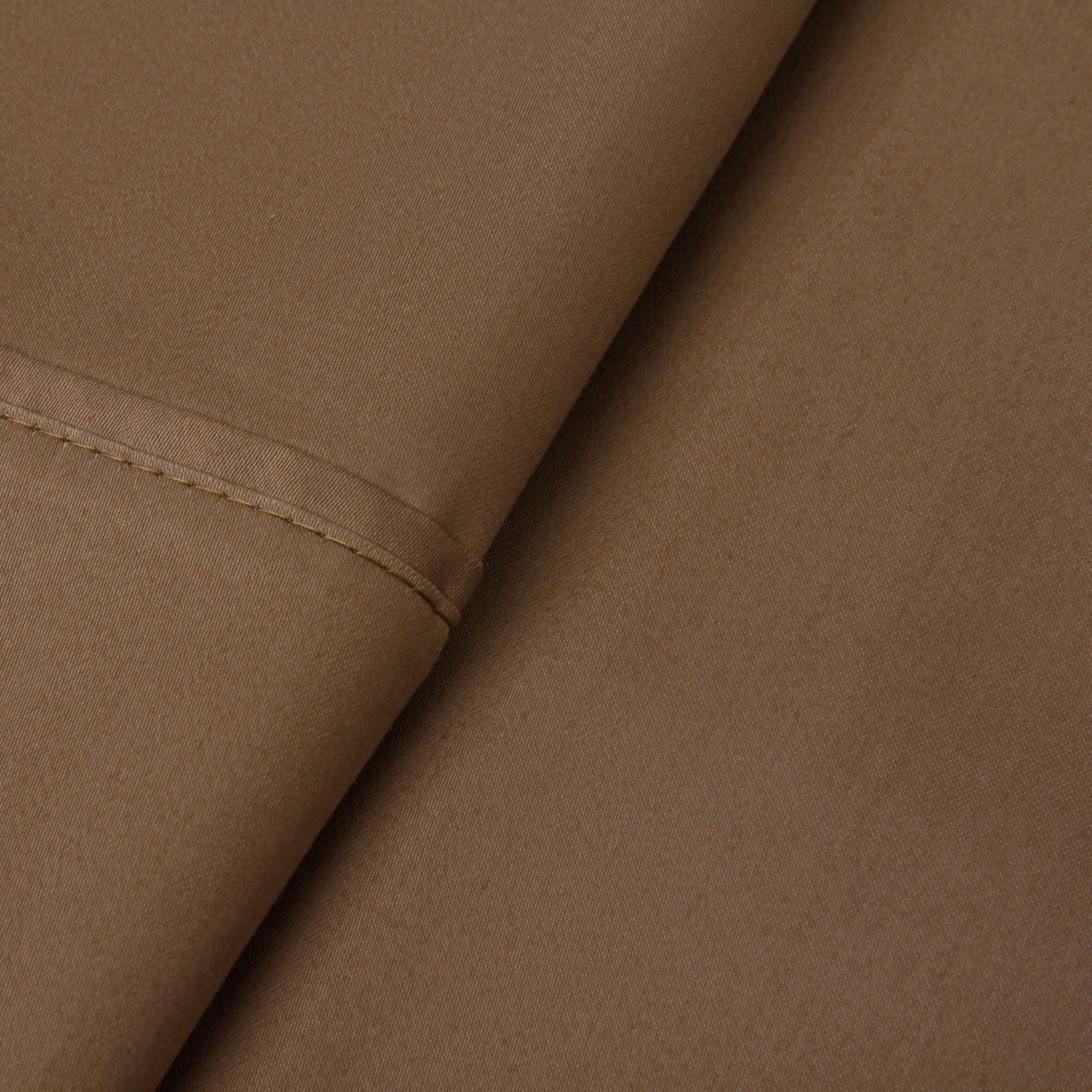 Elite Home Products Concierge Collection 500 Thread Count Cotton Rich Solid Sheet Set Tan Size California King