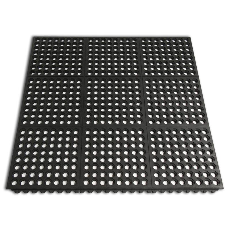 Rubber-Cal 'Dura-Chef Interlock' Anti-Fatigue Mats for Kitchen - 36" x 36"