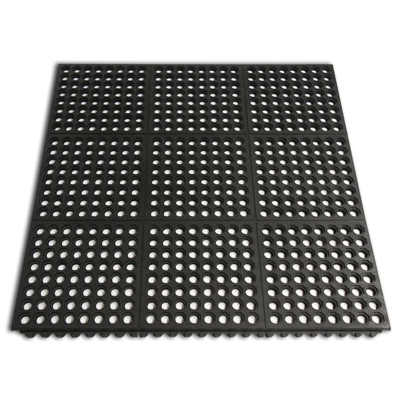 Rubber-Cal 'Dura-Chef Interlock' Anti-Fatigue Mats for Kitchen - 36" x 36"