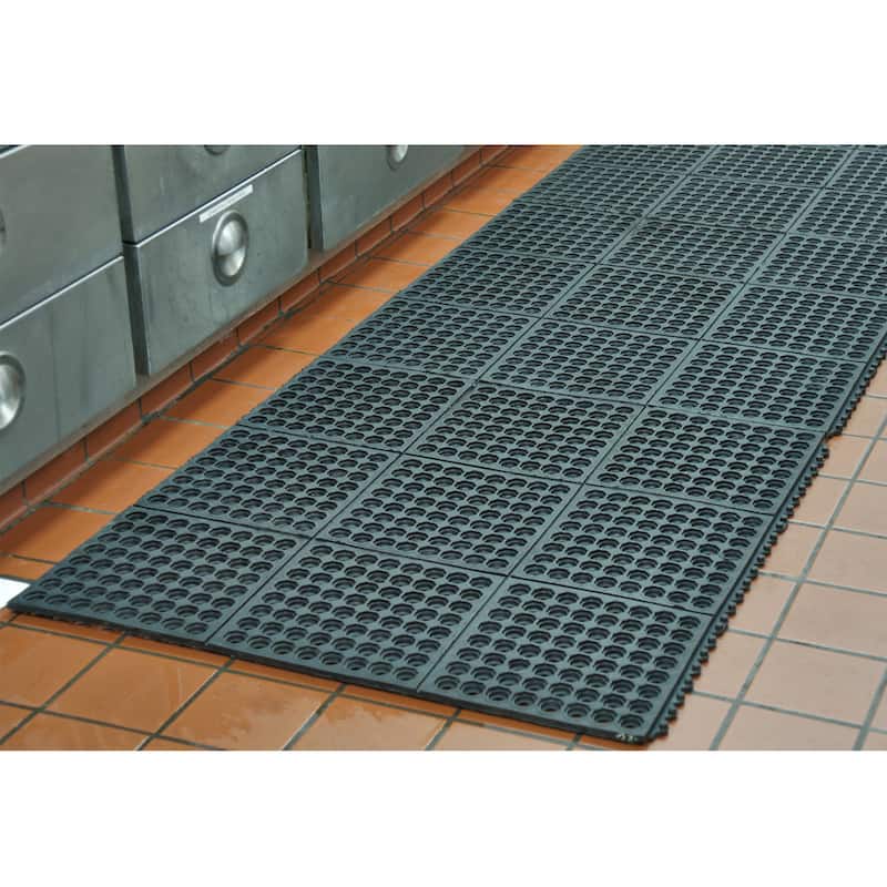 Rubber-Cal 'Dura-Chef Interlock' Anti-Fatigue Mats for Kitchen - 36" x 36"