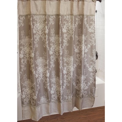Sherry Kline Winchester Shower Curtain with Hook Set - Taupe