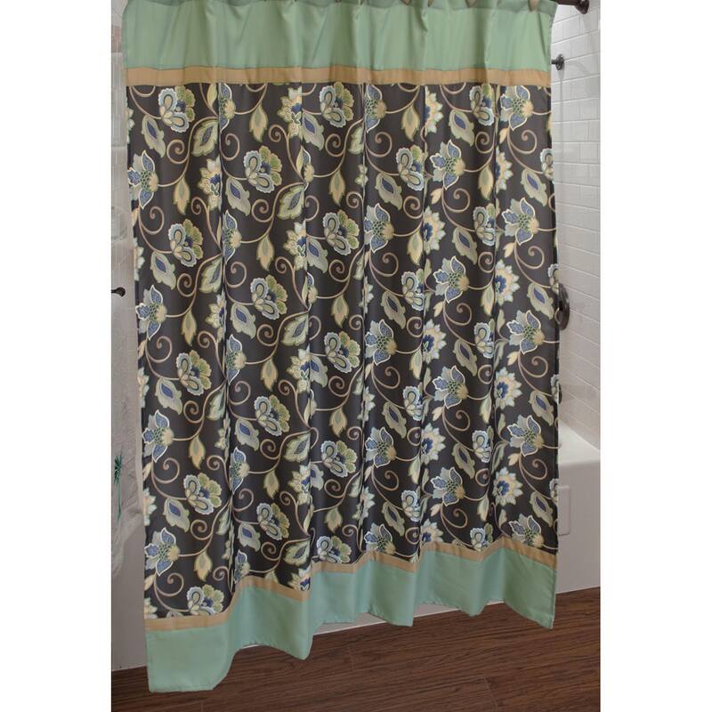 Sherry Kline Jacquelyn Shower Curtain with Hook Set - Shower Curtain with Hooks
