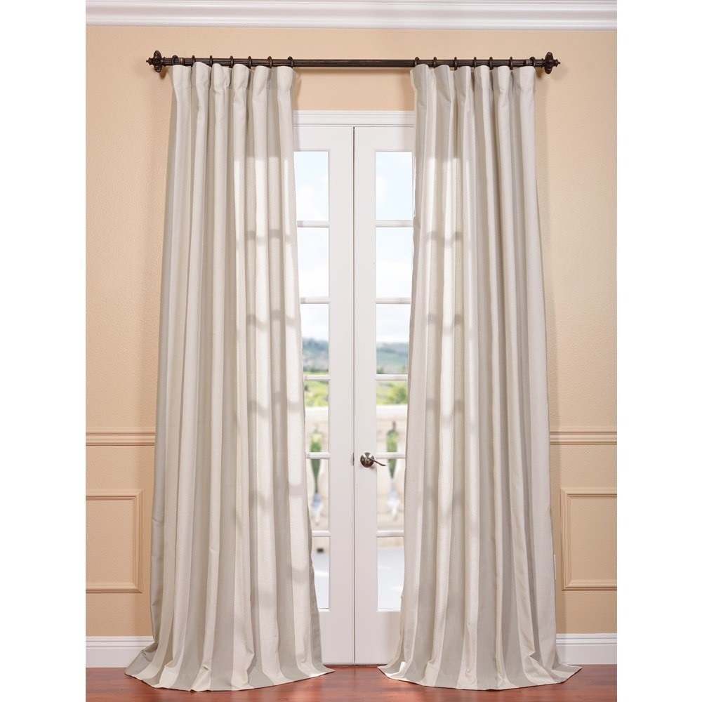 Bermuda Stone Stripe Linen Blend Curtain Panel