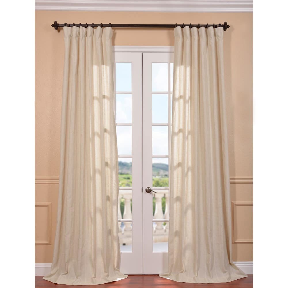 Exclusive Fabrics Grenada Natural Stripe Linen Blend Curtain (1 Panel)
