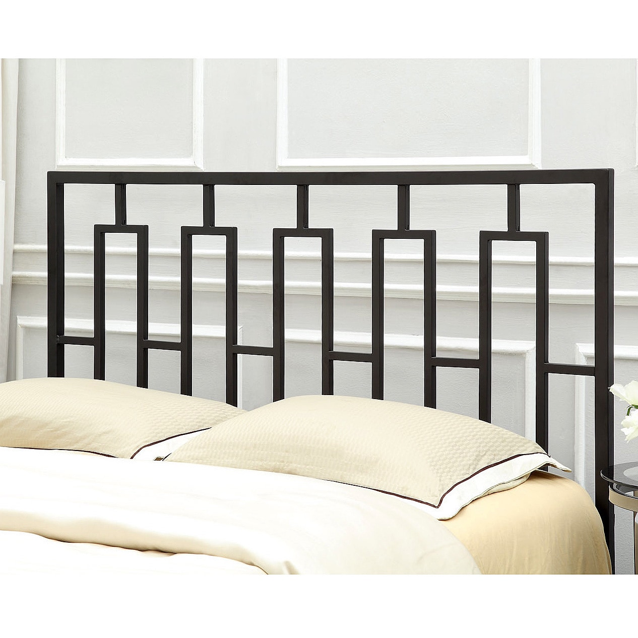 Monarch Specialties Satin Black Queen/ Full size Headboard/ Footboard Black Size Queen