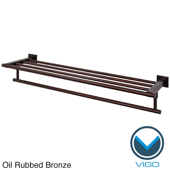 Vigo Allure 24 inch Square Design Hotel Style Rack And Towel Bar