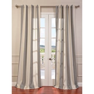 Exclusive Fabrics Del Mar Grey Linen Blend Stripe Curtain (1 Panel)