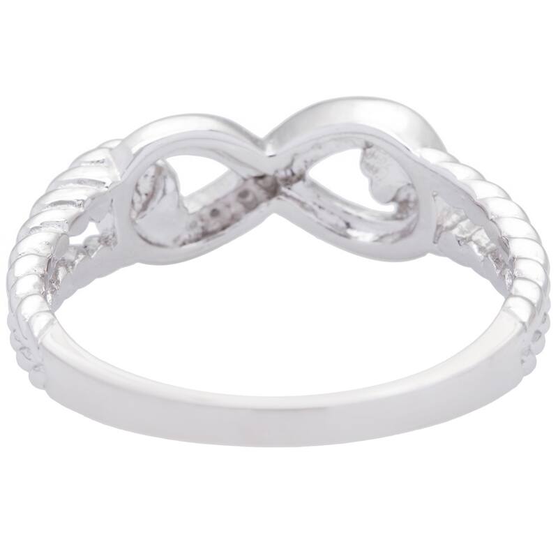 Miadora Sterling Silver Black Diamond Infinity Ring