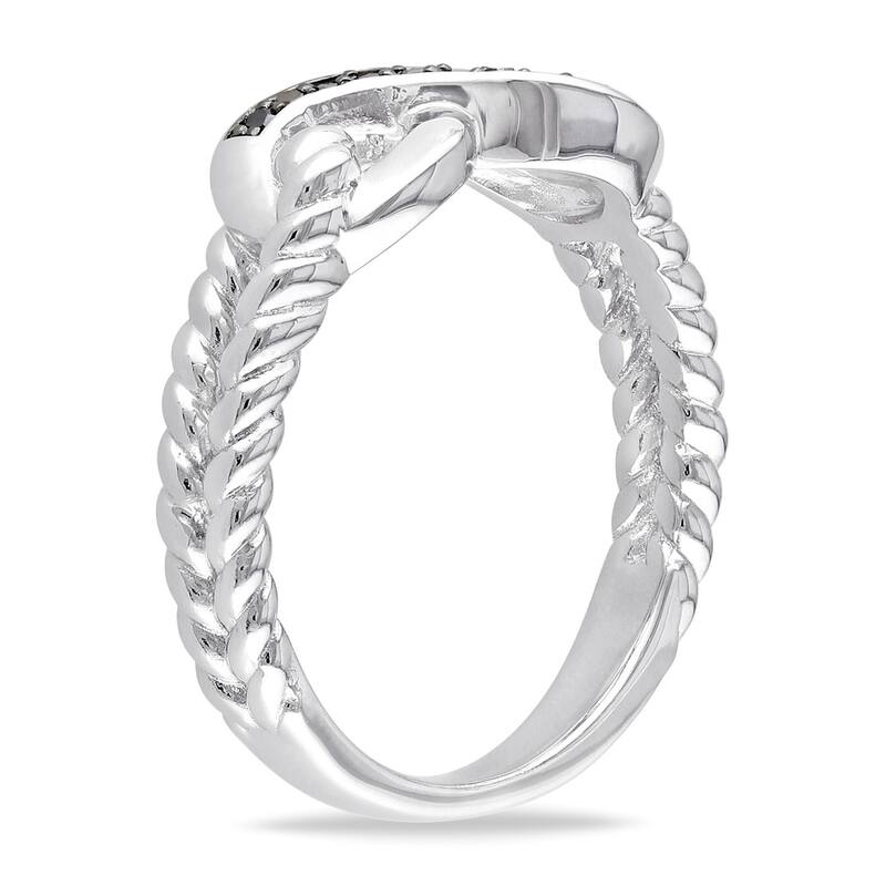 Miadora Sterling Silver Black Diamond Infinity Ring
