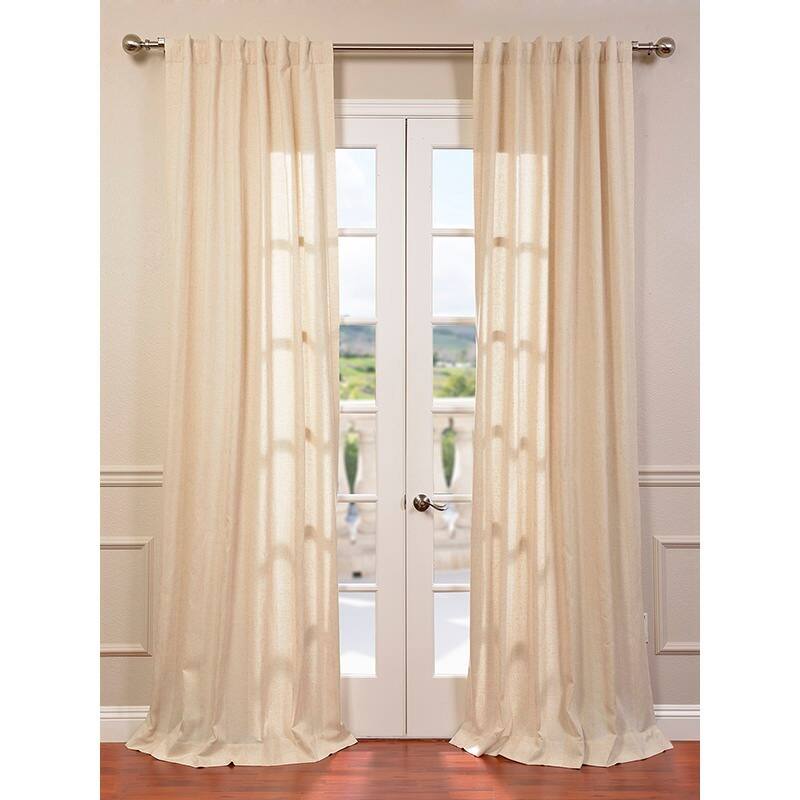 Exclusive Fabrics Lanai Natural Linen Blend Herringbone Curtain (1 panel)