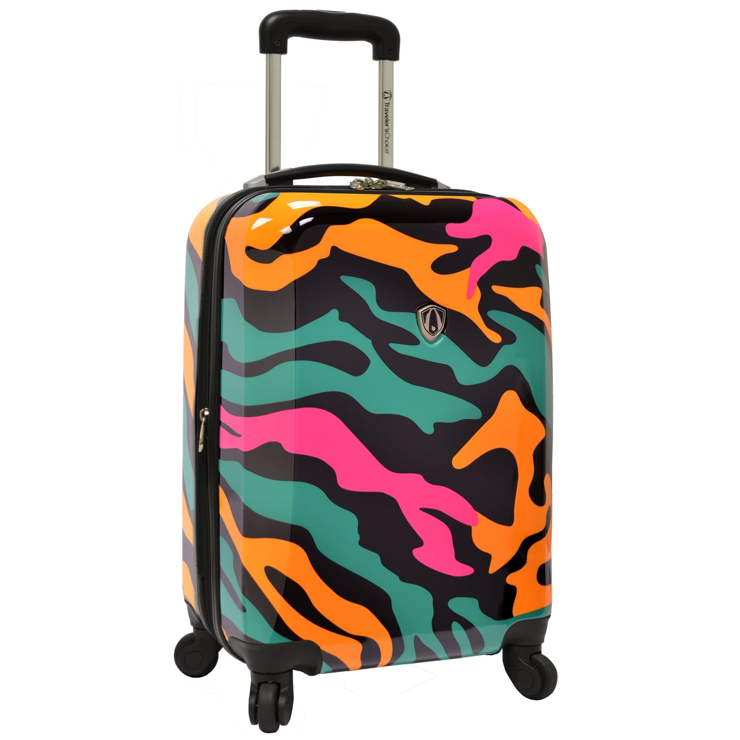 Travelers Choice Colorful Camouflage 21 inch Hardside Carry on Spinner Luggage